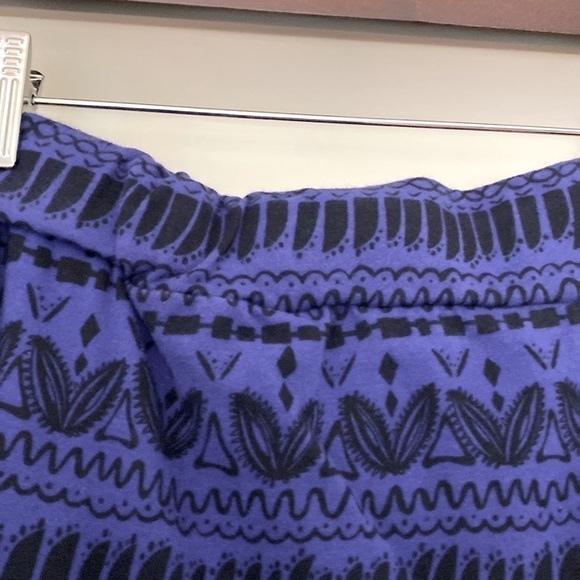 Vintage Aztec 40 Inch Long Maxi Skirt Size Small Royal Blue & Black Cotton - Picture 5 of 6